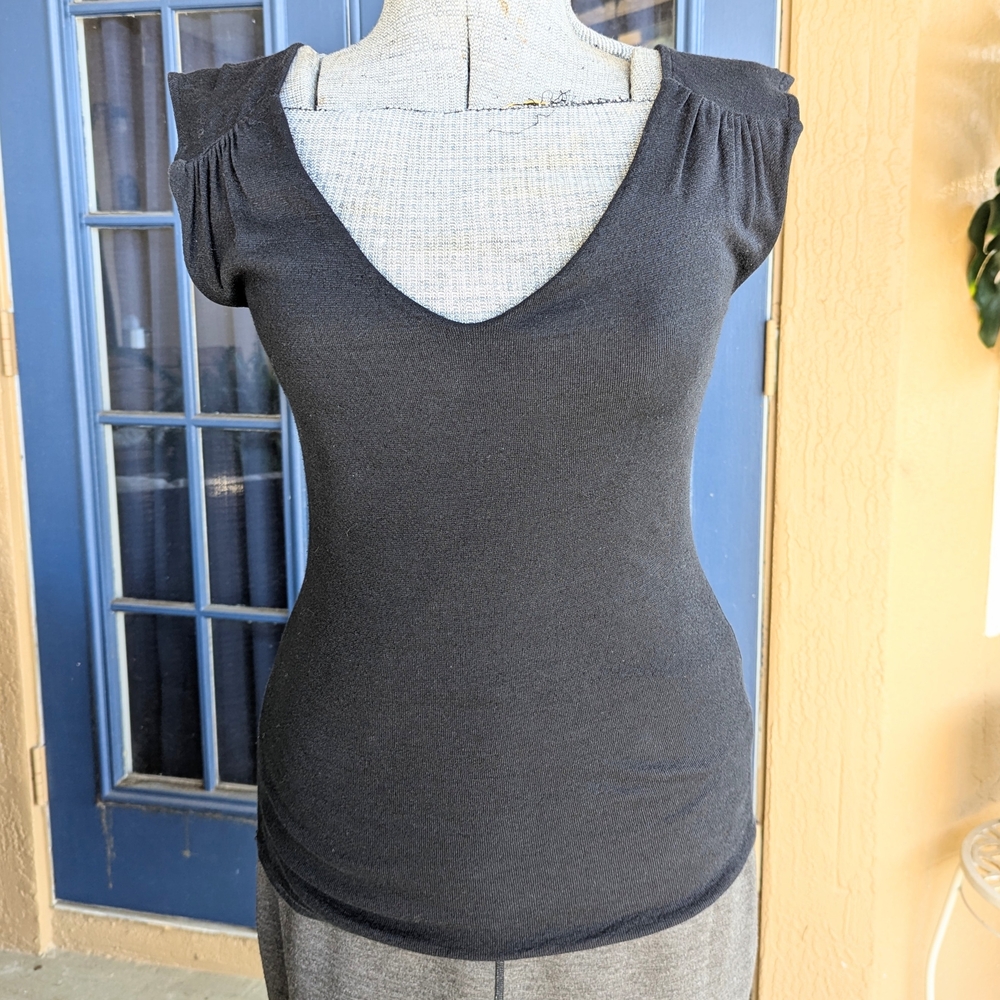 Michael Stars Off-Black Sleeveless Knit Blouse